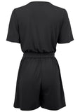 Tie Waist Romper Jet Black