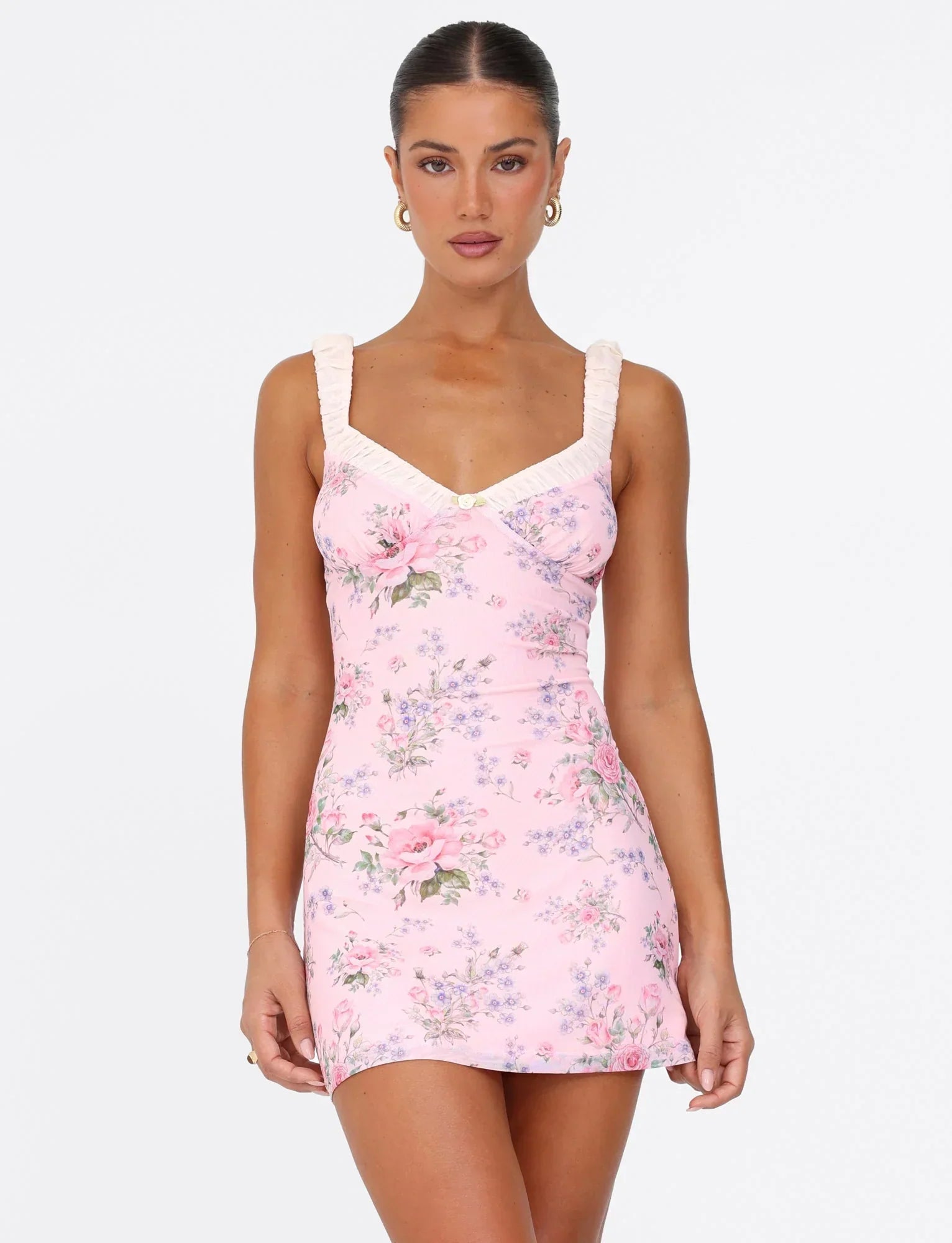 AMARAN MINI DRESS PINK FLORAL WILD FLOWER