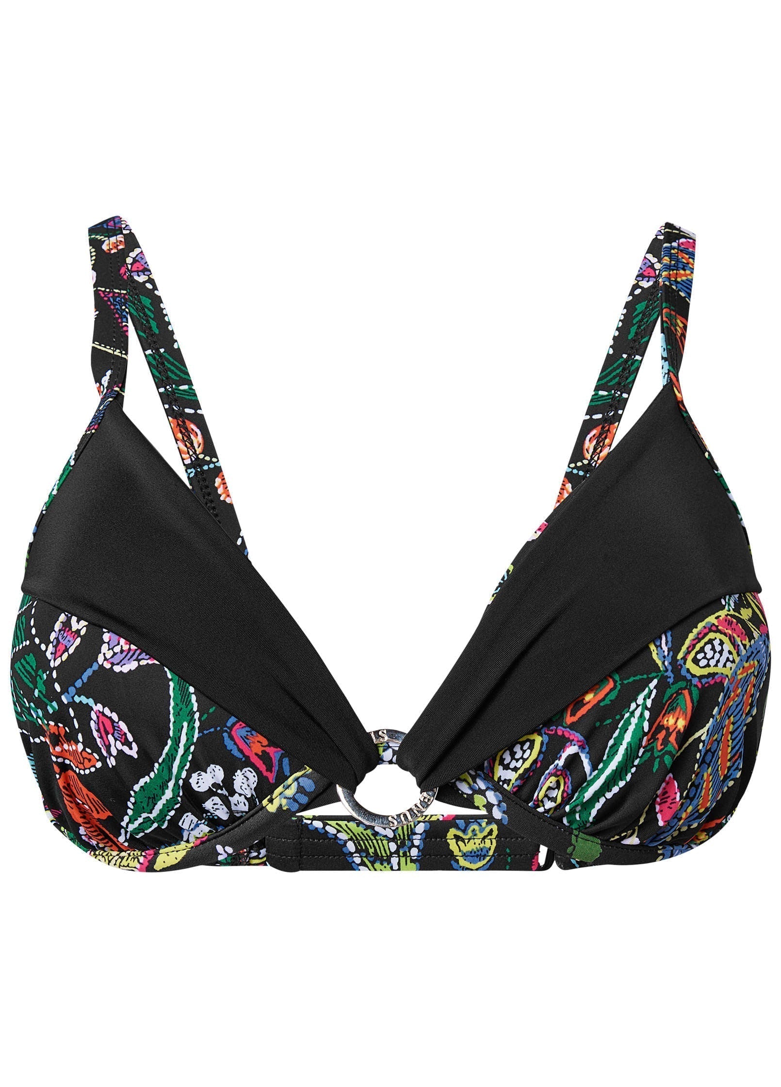 Draped Ring Underwire Top Midnight Elegance