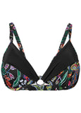 Draped Ring Underwire Top Midnight Elegance