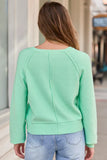 Casey Mint Henley Pullover