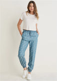 Printed Chambray Joggers Light Wash