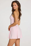 Modal Lace Trim Mini Dress in Baby Pink