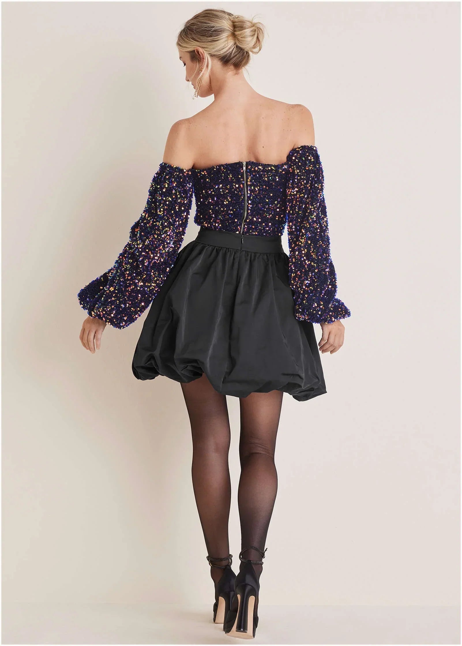 Sequin Off The Shoulder Top Multi