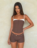 ANTONELLA SHORT BROWN CHOCOLATE CHOCOLATE PINSTRIPE