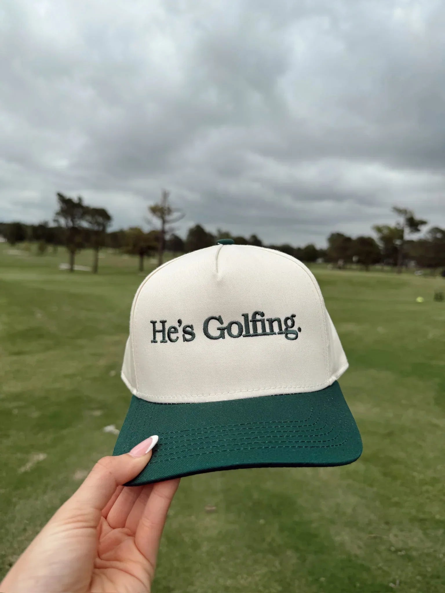 KenzKustomz Green Vintage Trucker Hat Hes Golfing