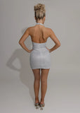 Get My Glitter On Metallic Mini Dress Silver
