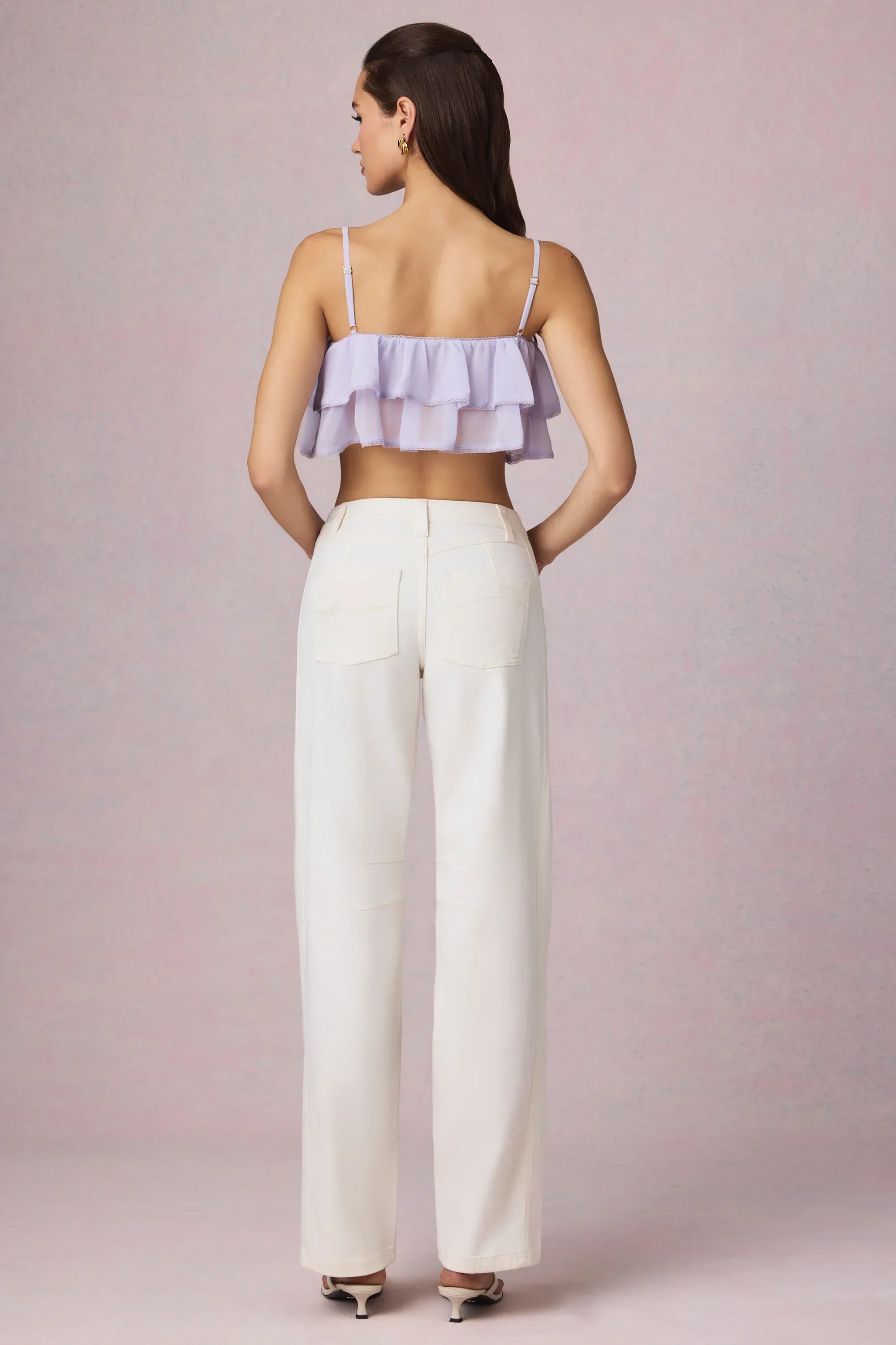 Mid Rise Barrel Leg Jeans in Ecru Wash