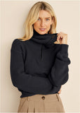 Quarter Zip Pullover Jet Black
