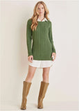 Twofer Sweater Dress Bronze Green