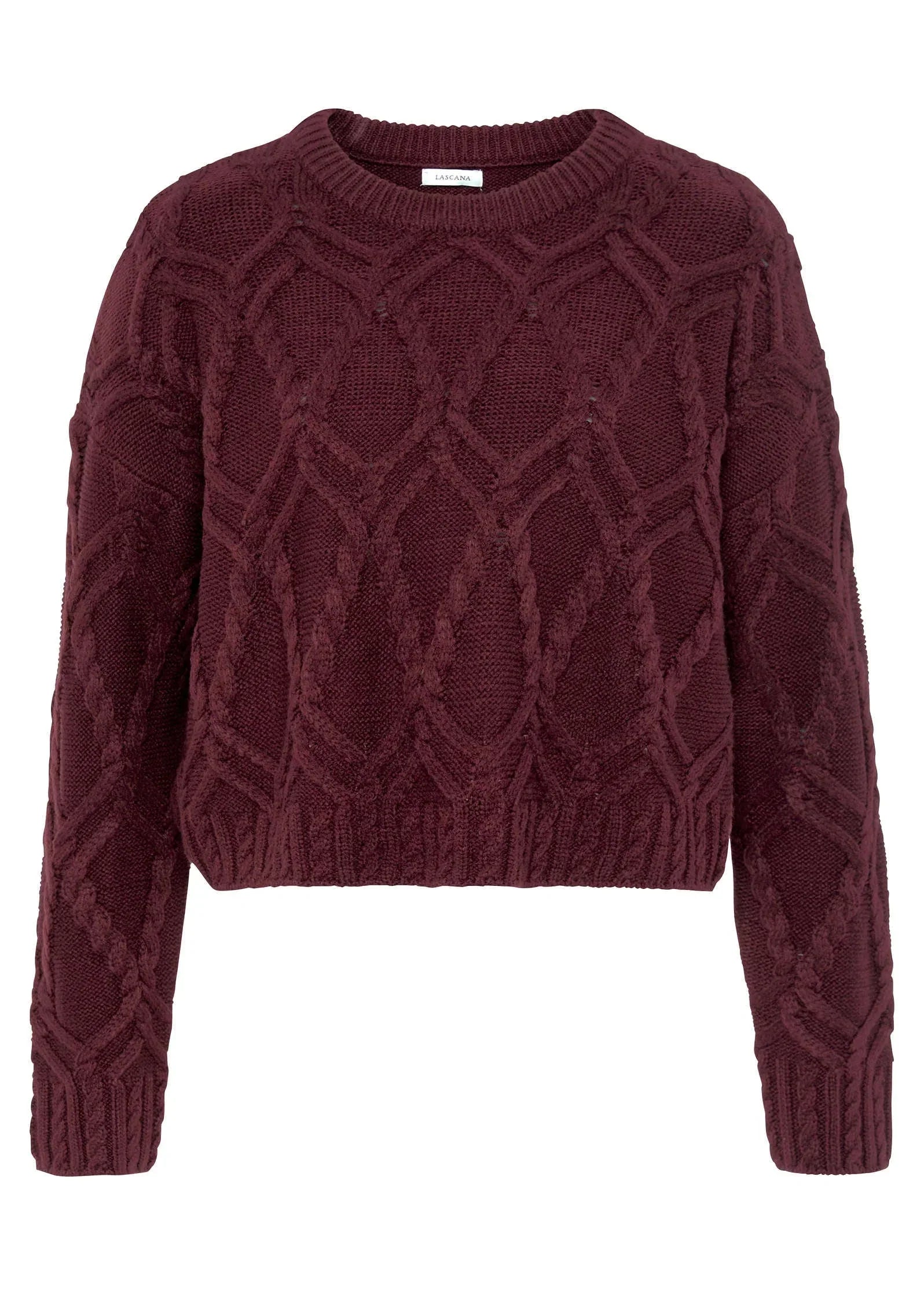 Cable Knit Sweater Burgundy