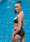 Underwire Triangle Top Black White