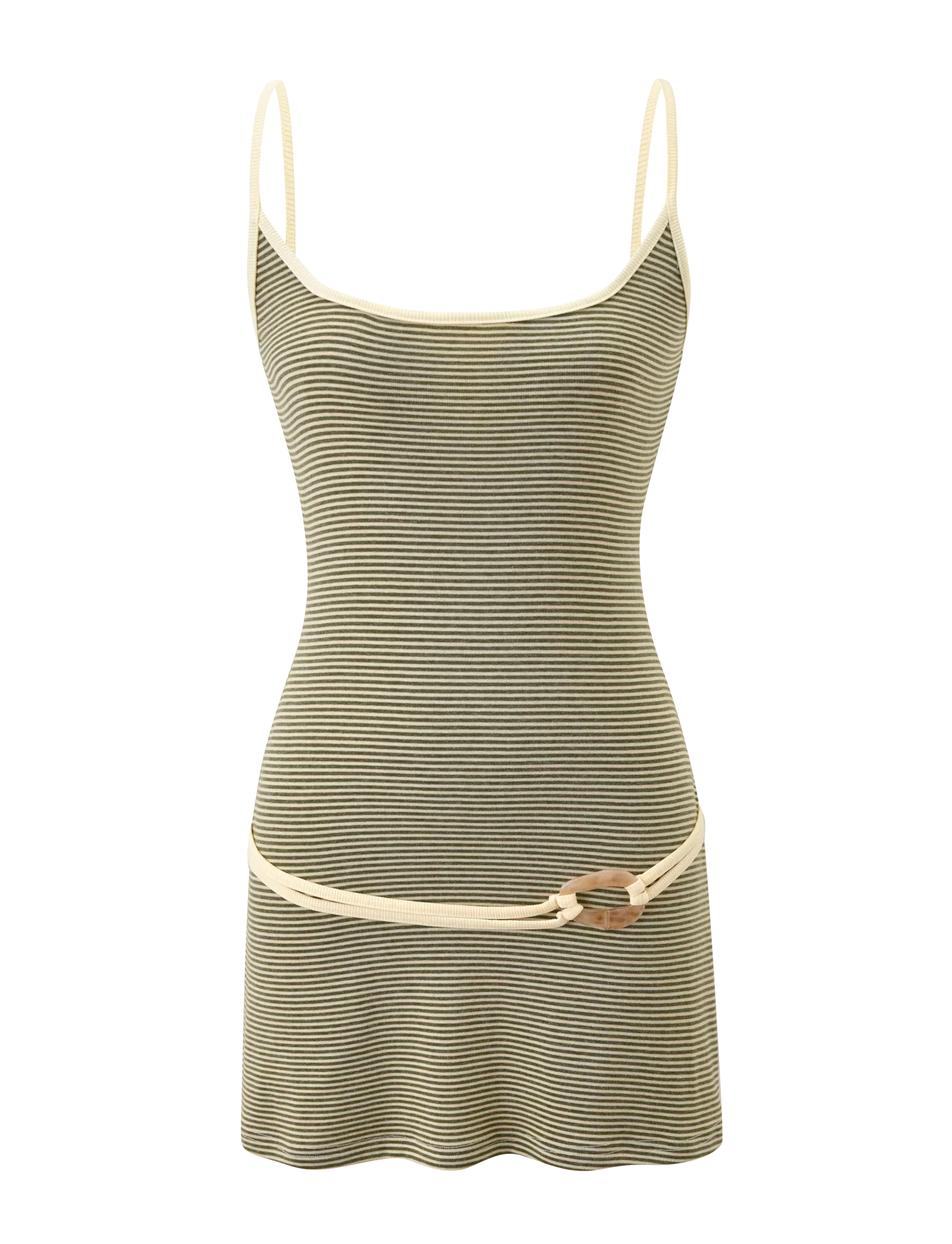 CELESTE MINI DRESS OLIVE STRIPE
