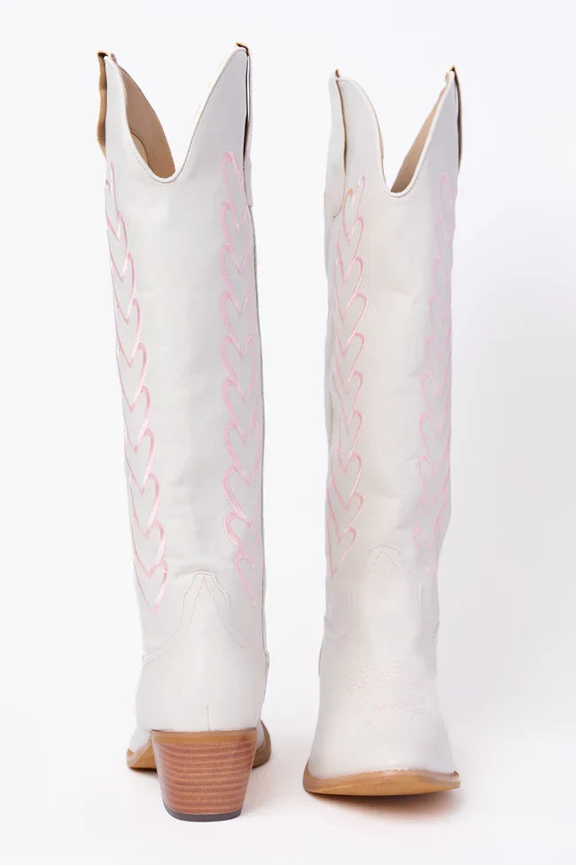 Mila Ivory Heart Cowboy Boots