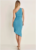 One Shoulder Dress Blue