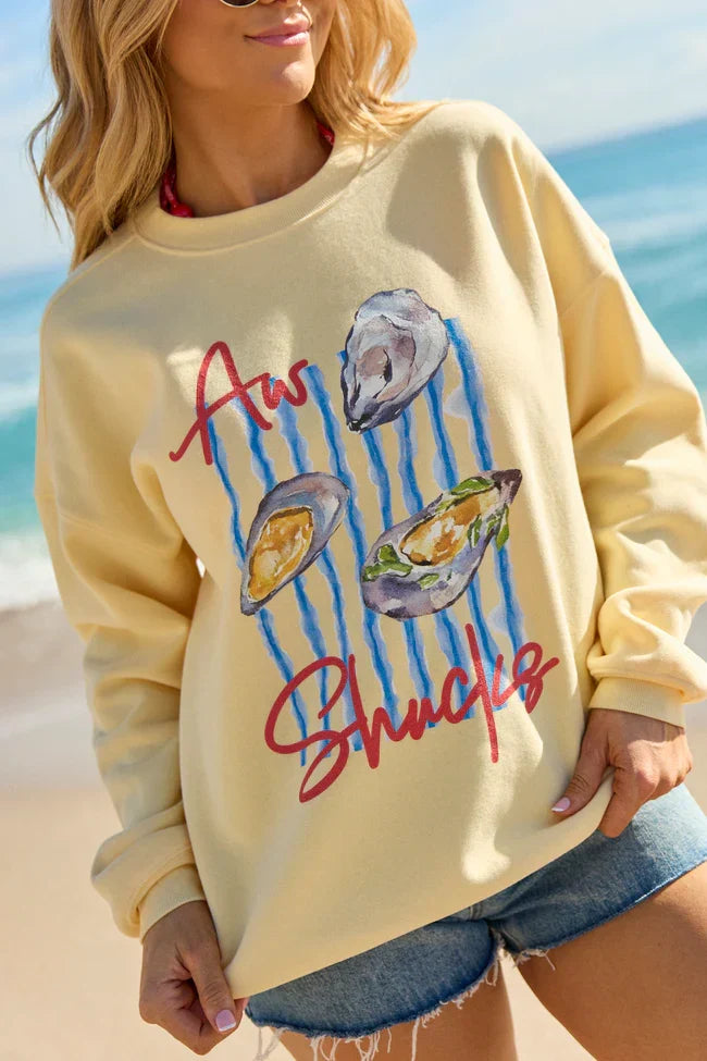 Aw Shucks Yellow Graphic Sweatshirt