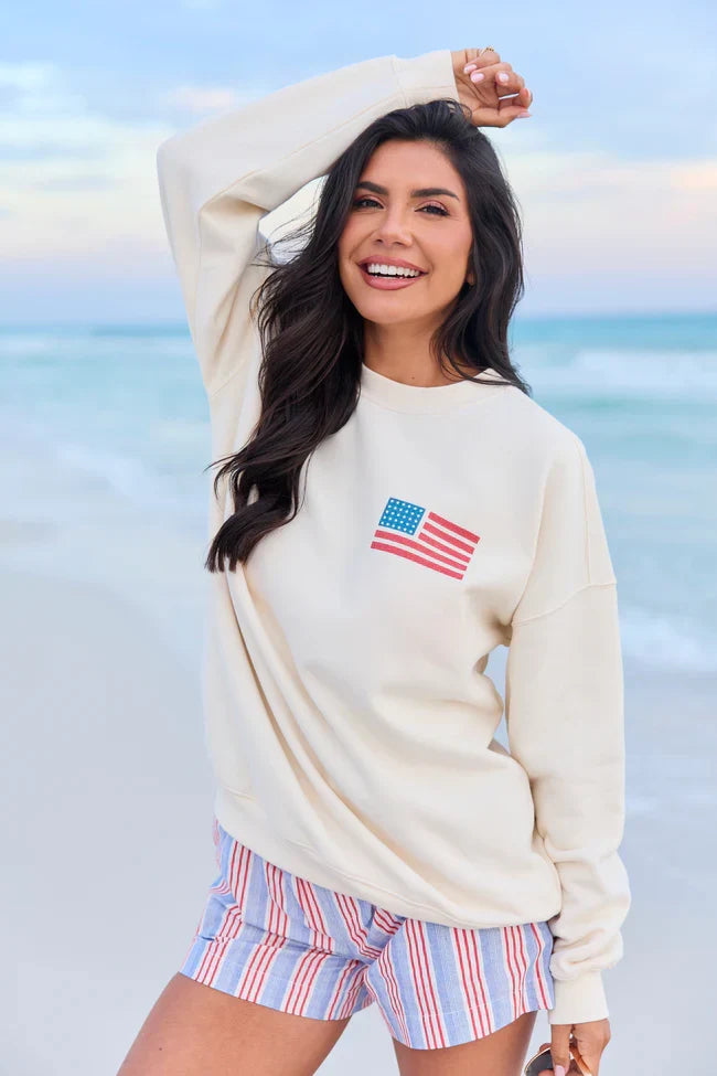 Live Free Cream Graphic Sweatshirt