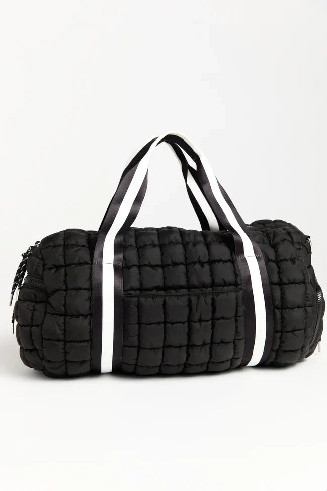 Haylie Active State Black Quilted Duffle Bag SALE