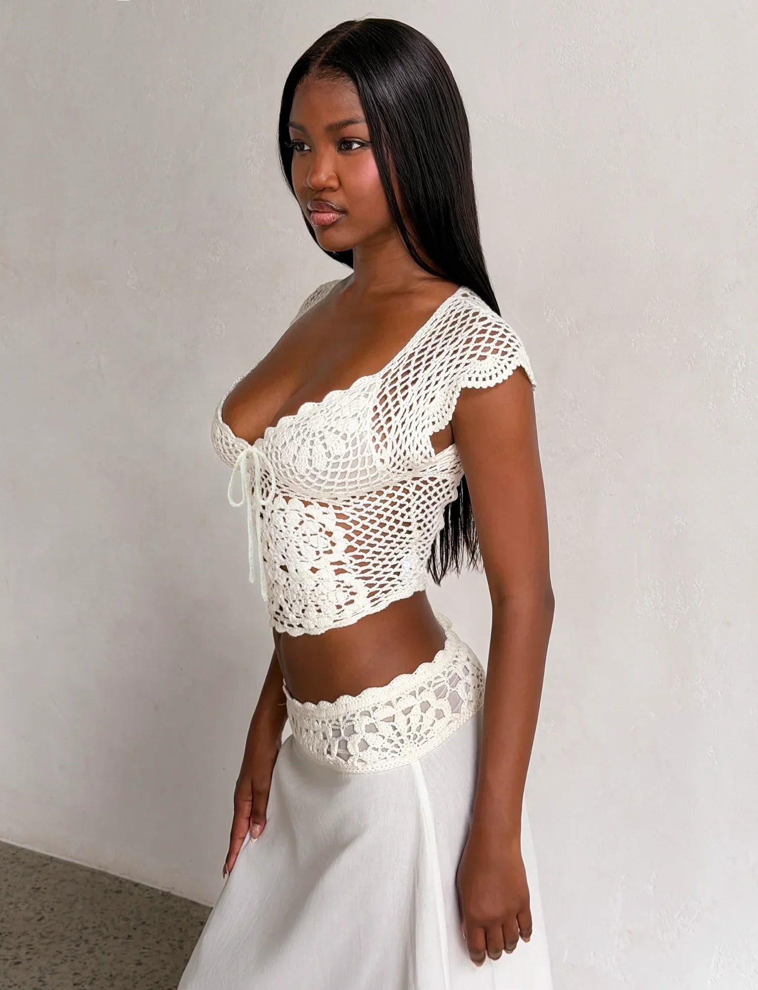 SASHA CROCHET TOP IVORY