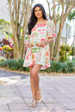 Cherryfic Day Flower Print Mini Dress