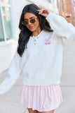 Making A Racquet Ivory Embroidered Pullover