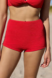 Coastal Darling Red High Waisted Bikini Bottom