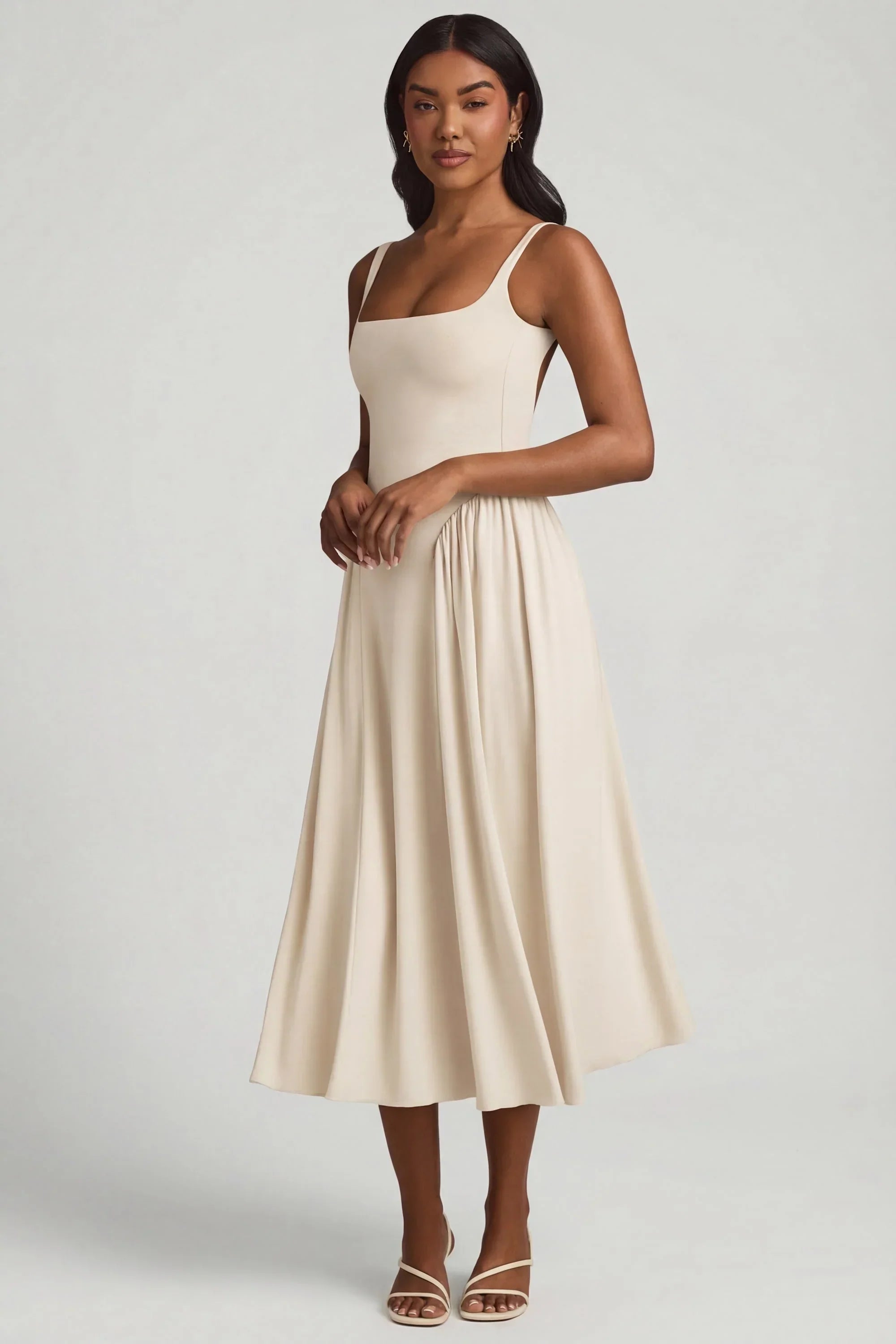 Modal A Line Midaxi Dress in Ivory