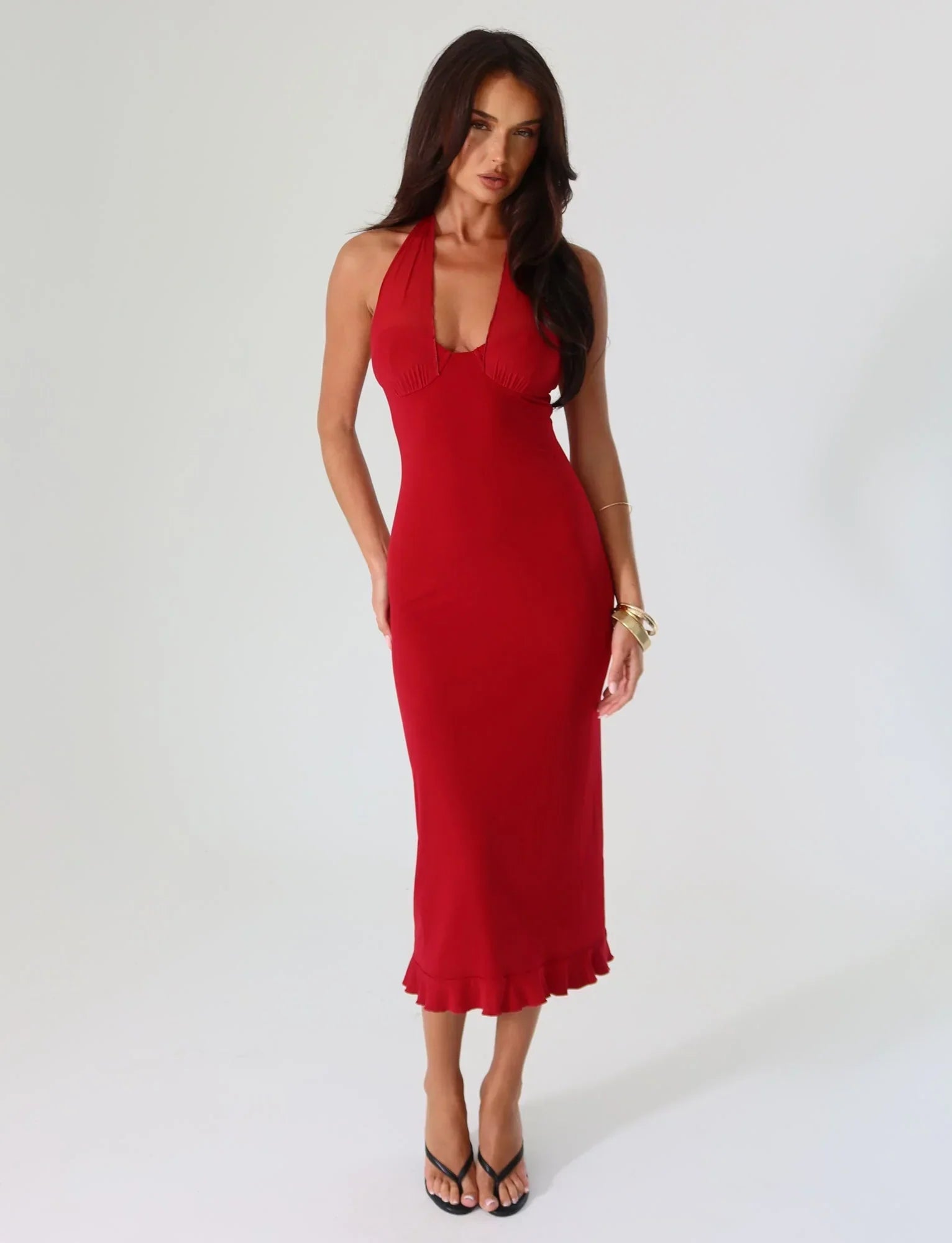 GRANGER MIDI DRESS RED CHERRY RED