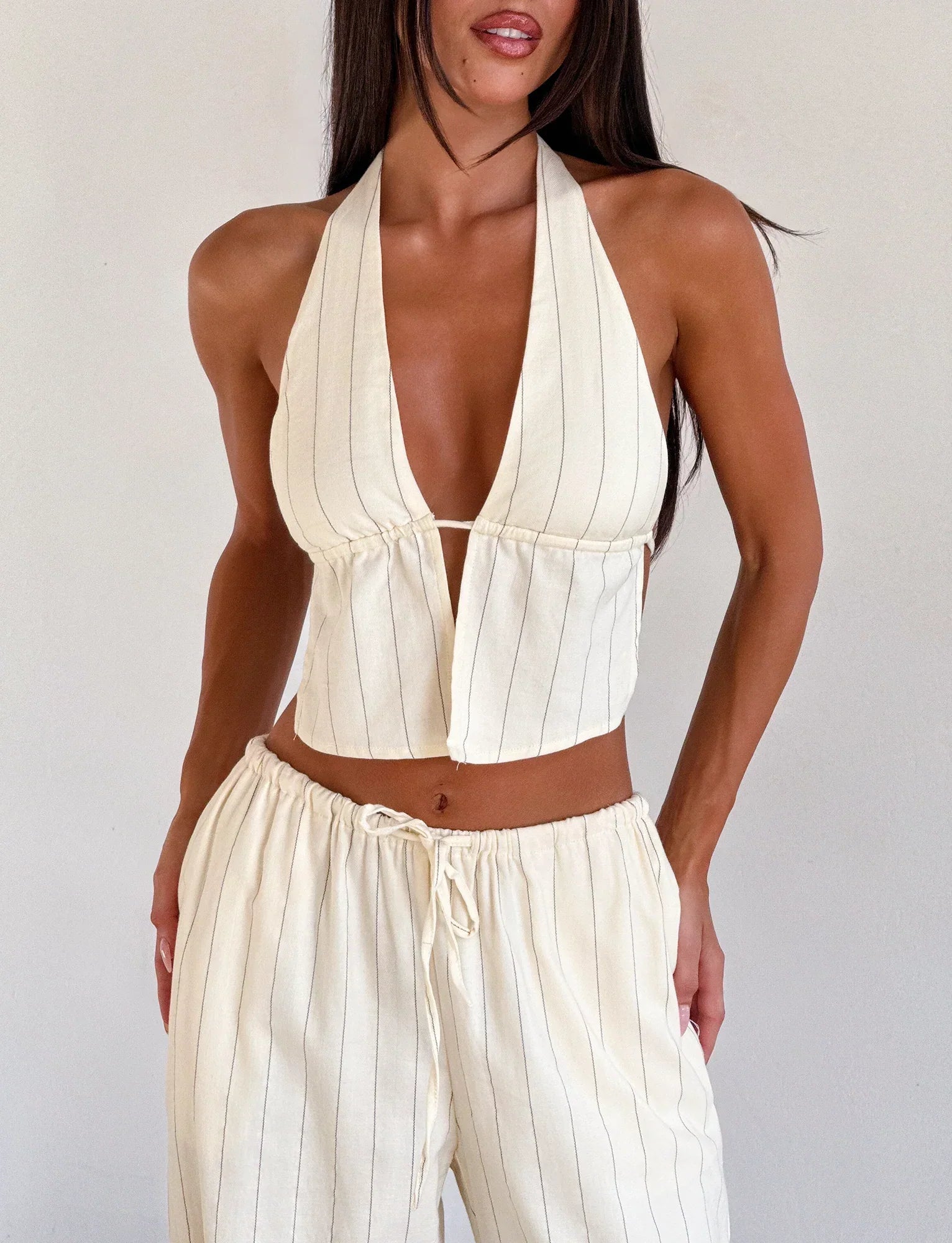 LAINEY TOP BEIGE STRIPE
