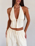 LAINEY TOP BEIGE STRIPE
