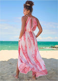 Maxi Cover Up Dress Pink Tie Dye