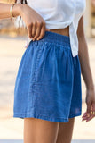 Daily Fit Dark Wash Pull On Chambray Shorts