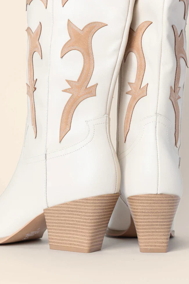 Adriana Beige Cowboy Boots FINAL SALE