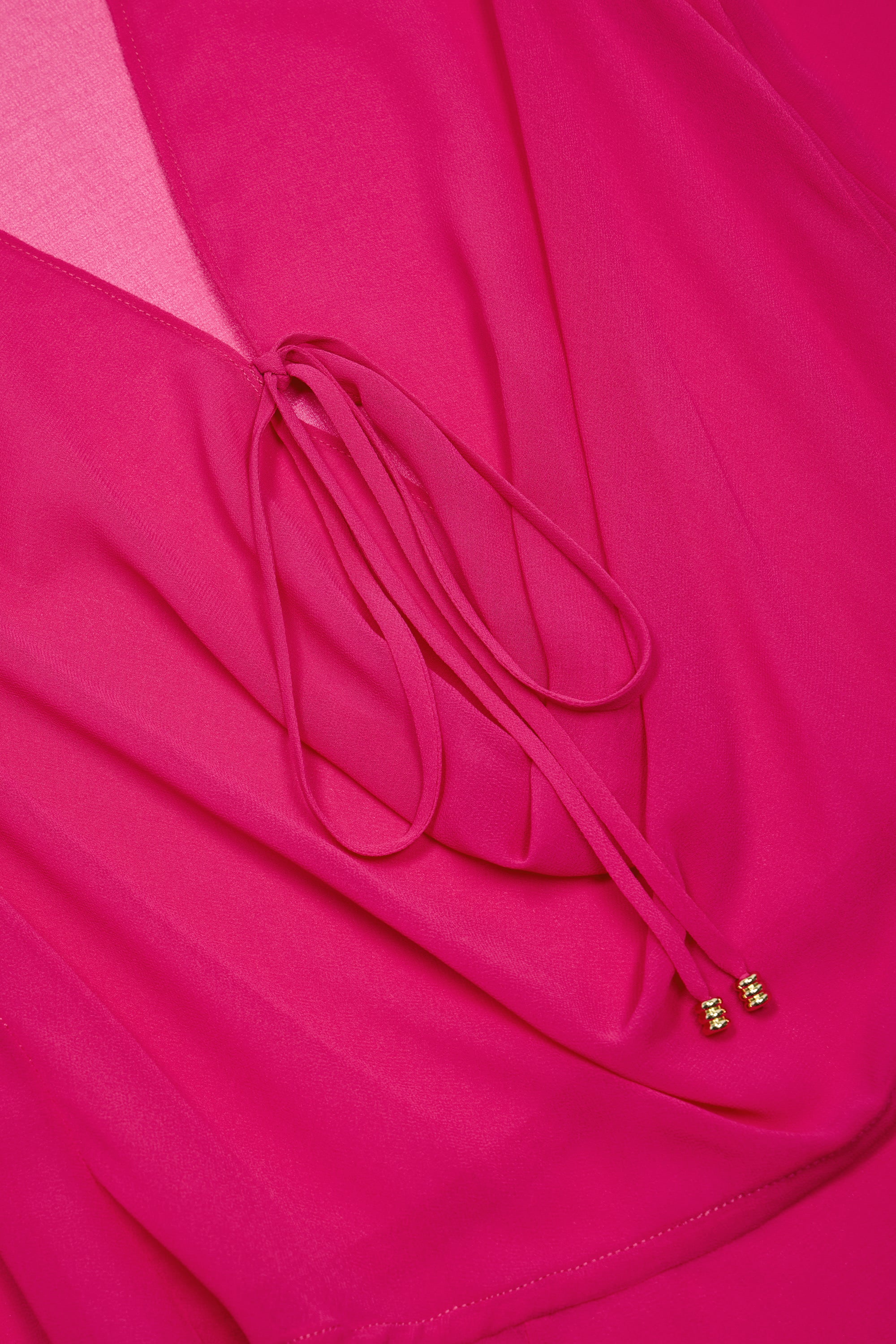 Cowl Neck Mini Dress in Fuchsia Pink
