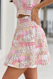 Through The Garden Pink Patch Print Skort