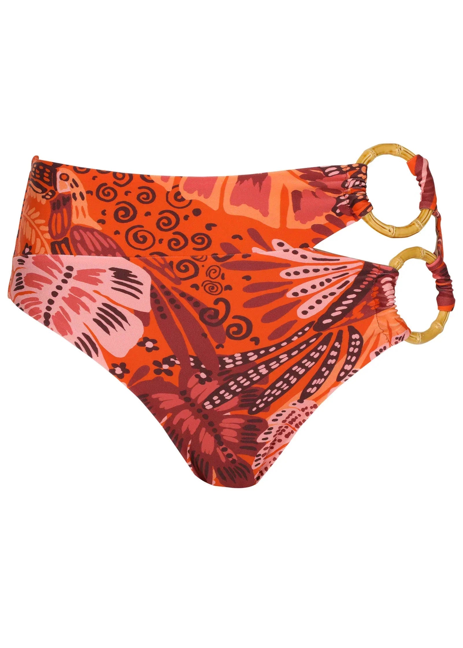 Bamboo Ring Bikini Bottom Parrot Palm