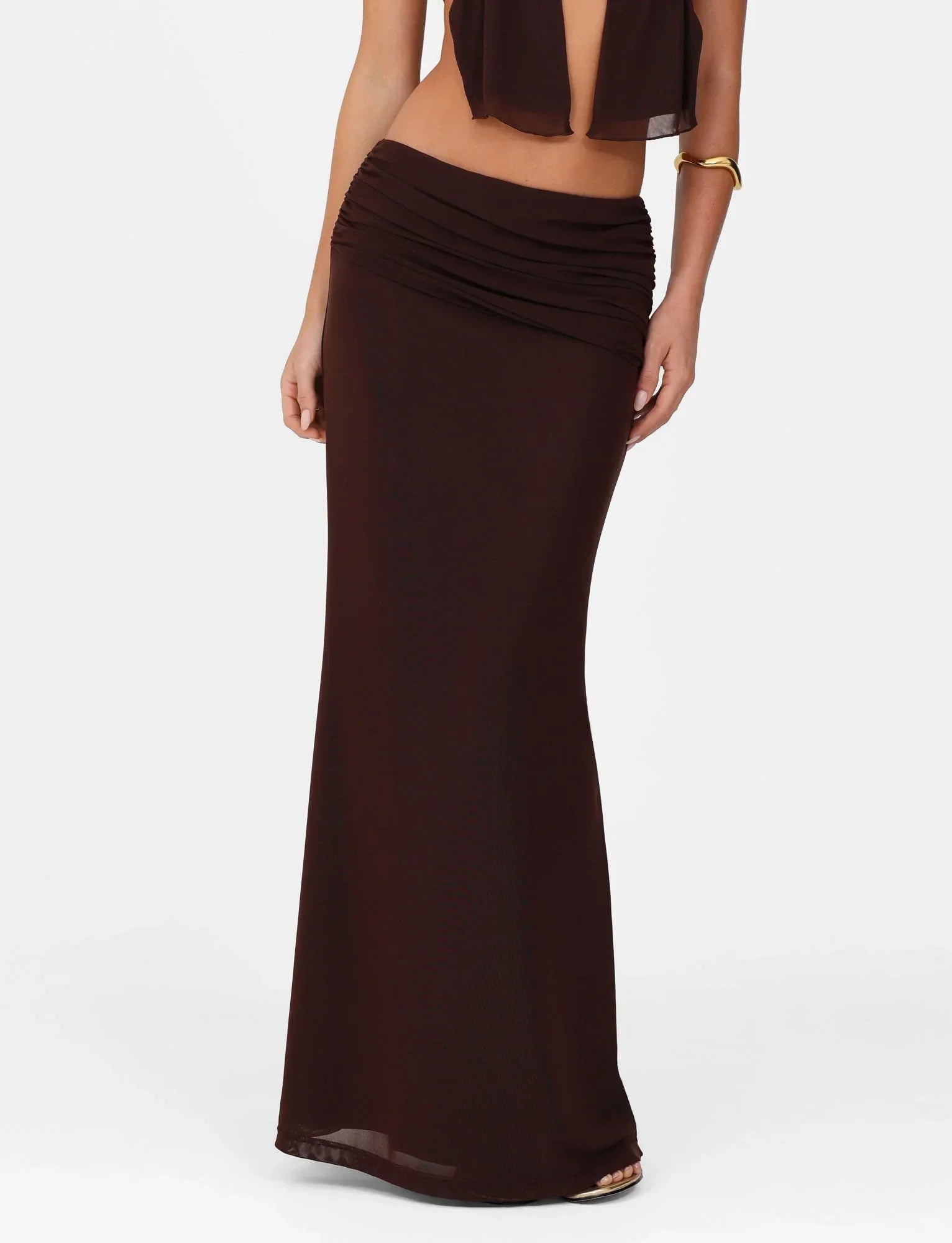 ESHA MAXI SKIRT BROWN CHOCOLATE