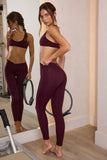 Soft Active V Waist Leggings in Burgundy