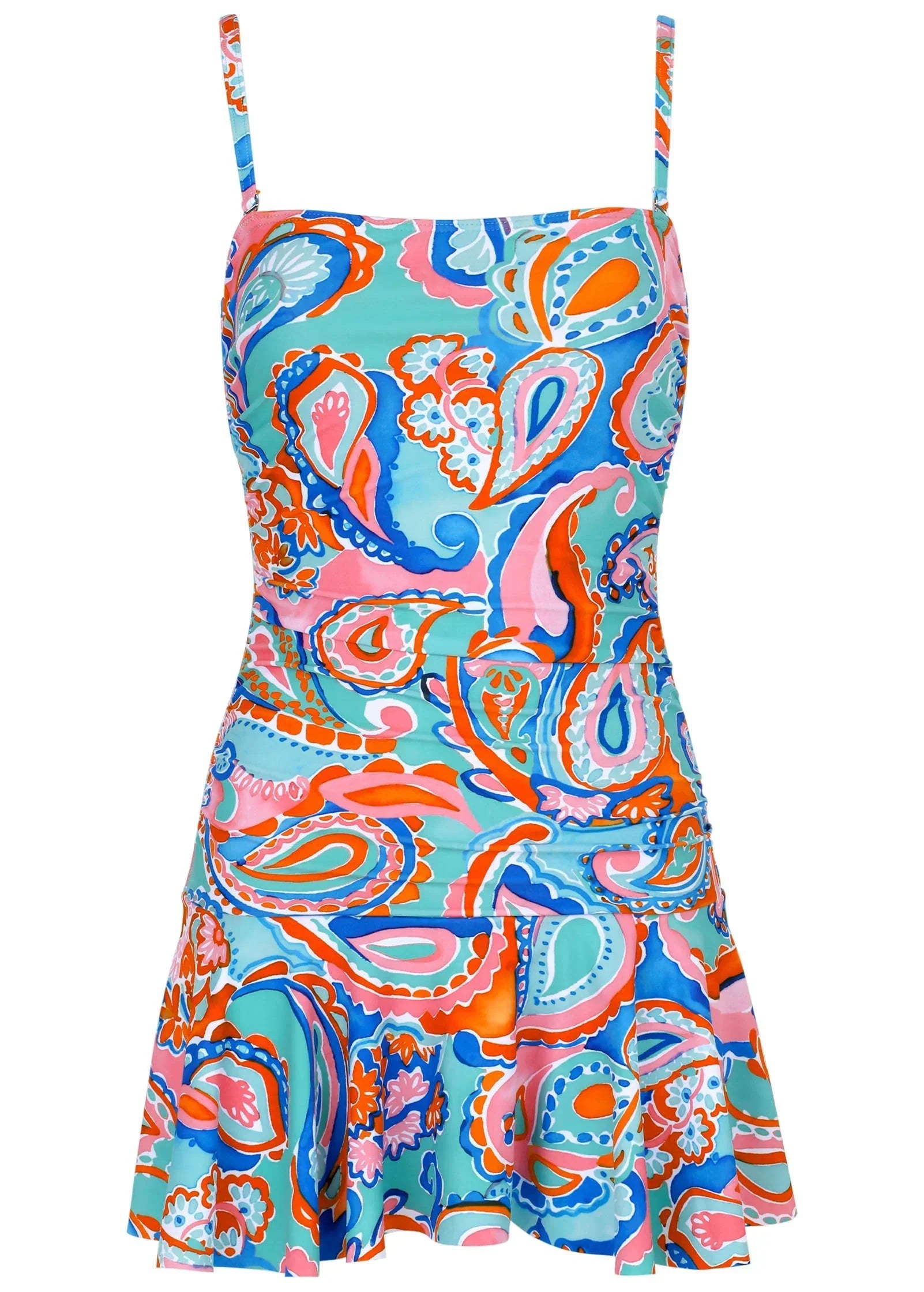 Venice Skirted Swim Dress Salsa Paisley