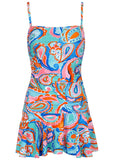 Venice Skirted Swim Dress Salsa Paisley