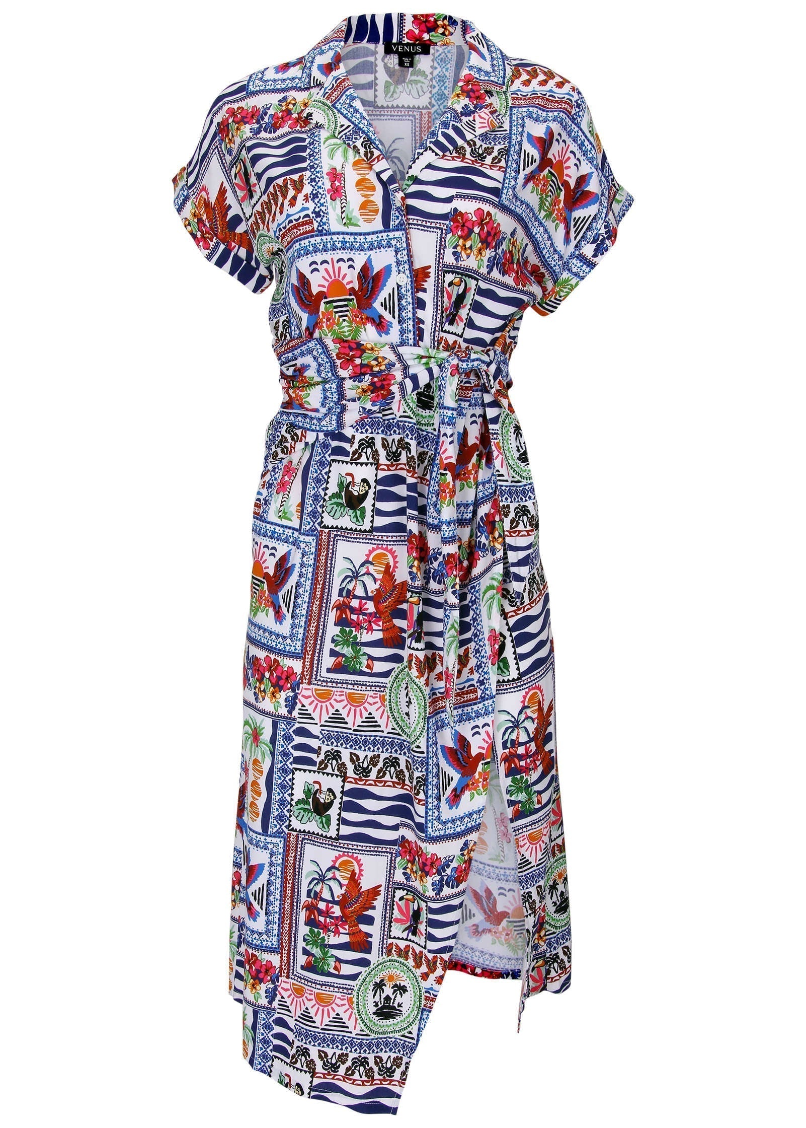Side Tie Midi Dress Postcard Vacay