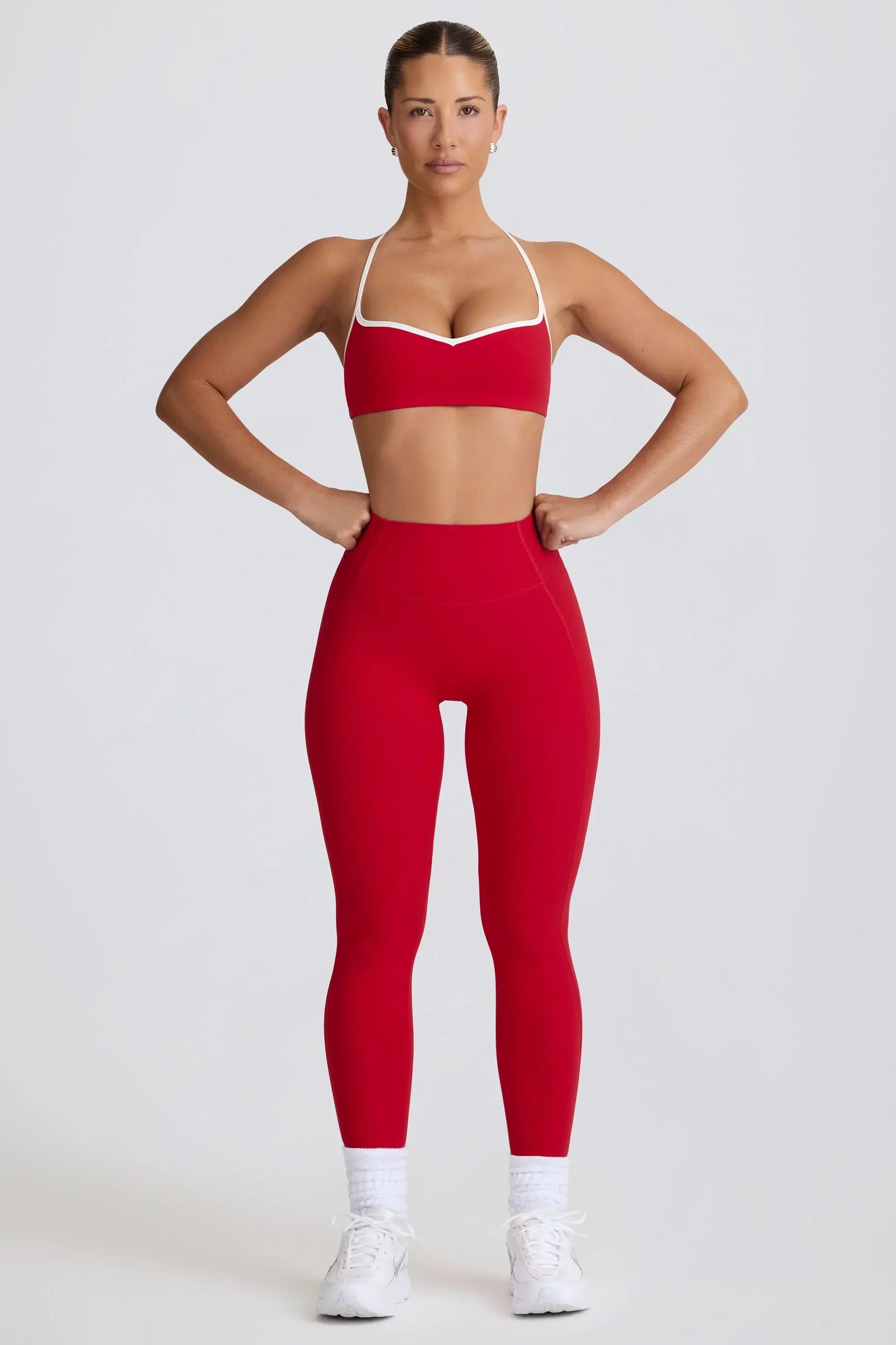 Soft Active Mid Rise Leggings in Hot Red