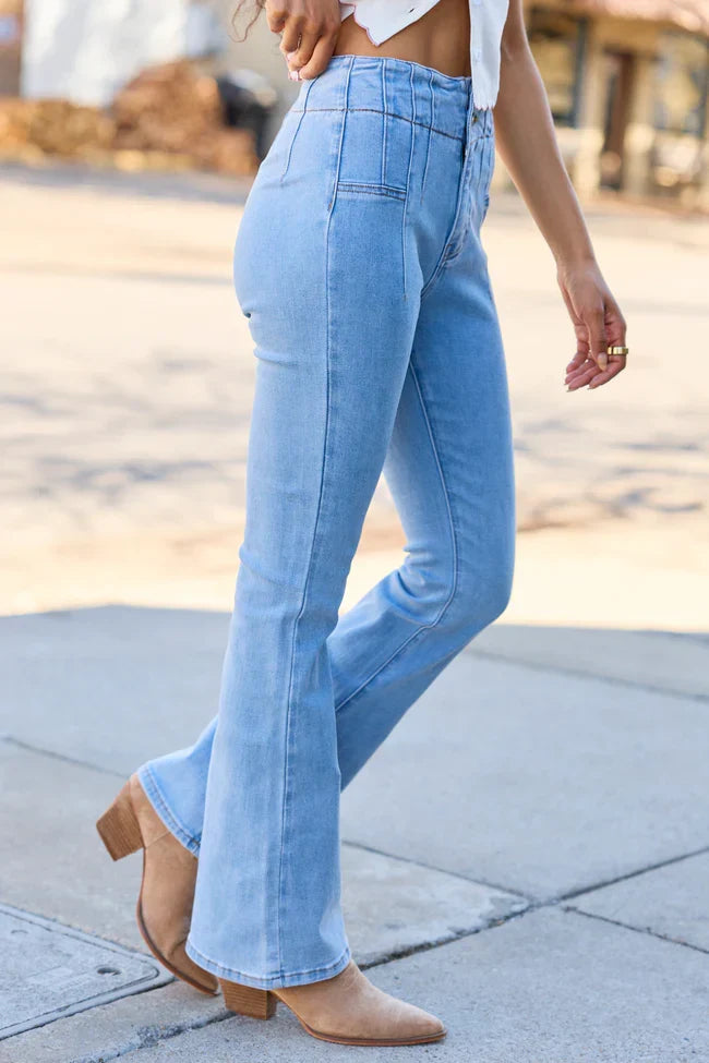 My Favorite Light Wash Flare Jeans