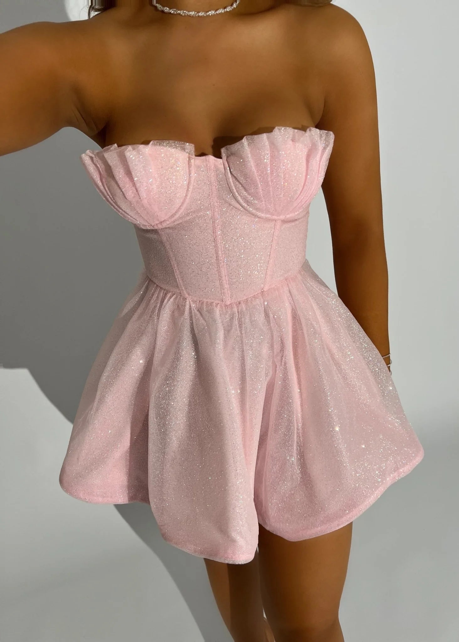 Enchanted Fantasy Sparkle Mini Dress Pink