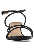 Strappy Kitten Heels Jet Black