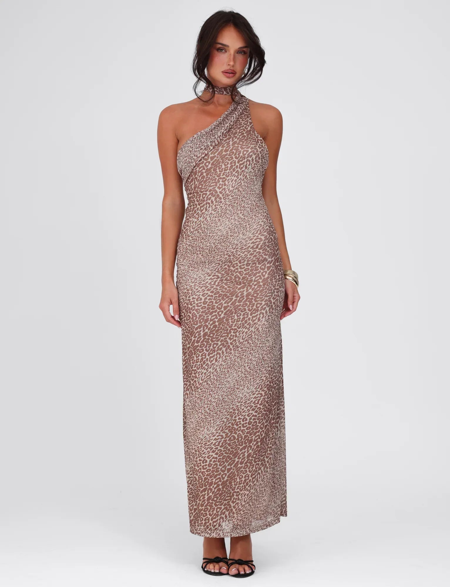 ALLIRA MAXI DRESS NEUTRAL LEOPARD