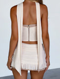 TERESE FLORAL APPLIQUE SKIRT TAN