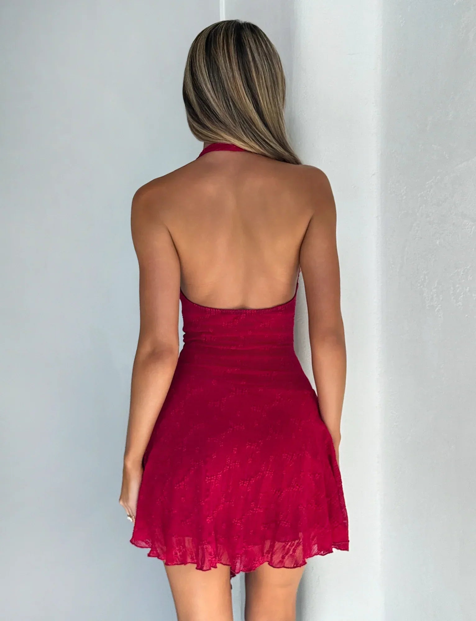 FIORELLA DRESS RED LACE