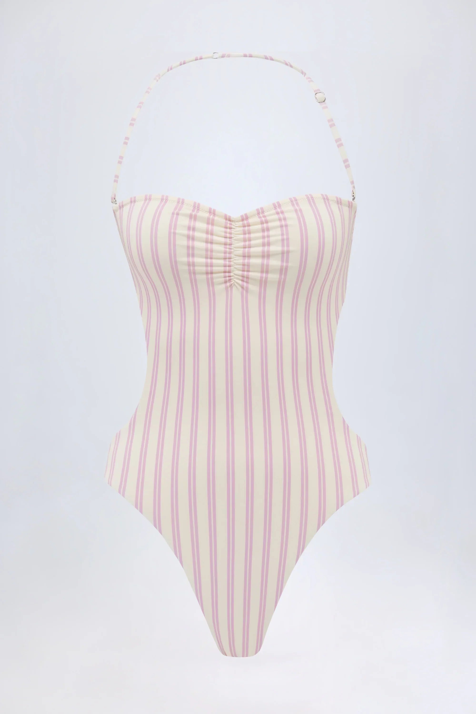 Cut Out Halterneck Swimsuit in Mauve