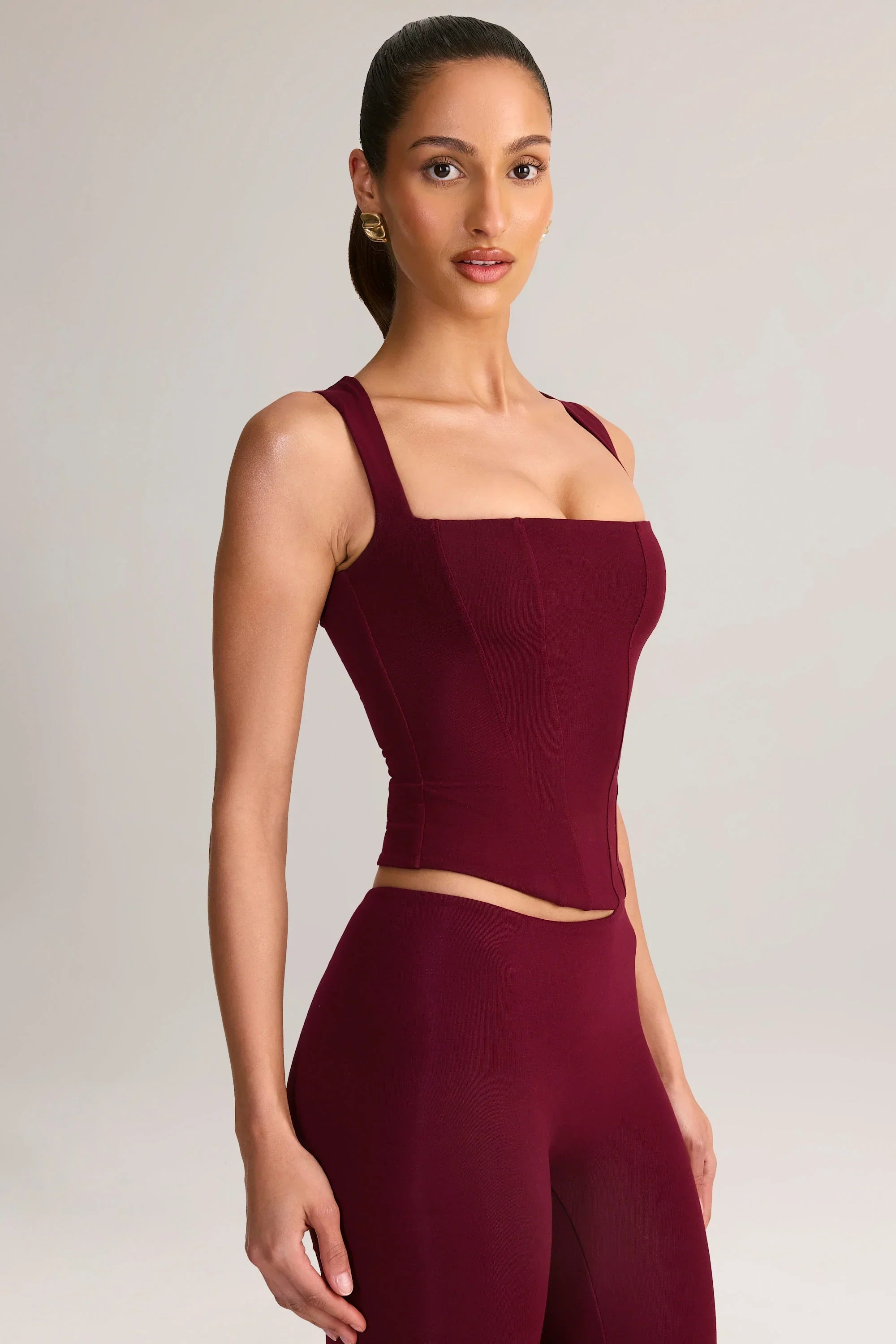 Modal Square Neck Top in Wine